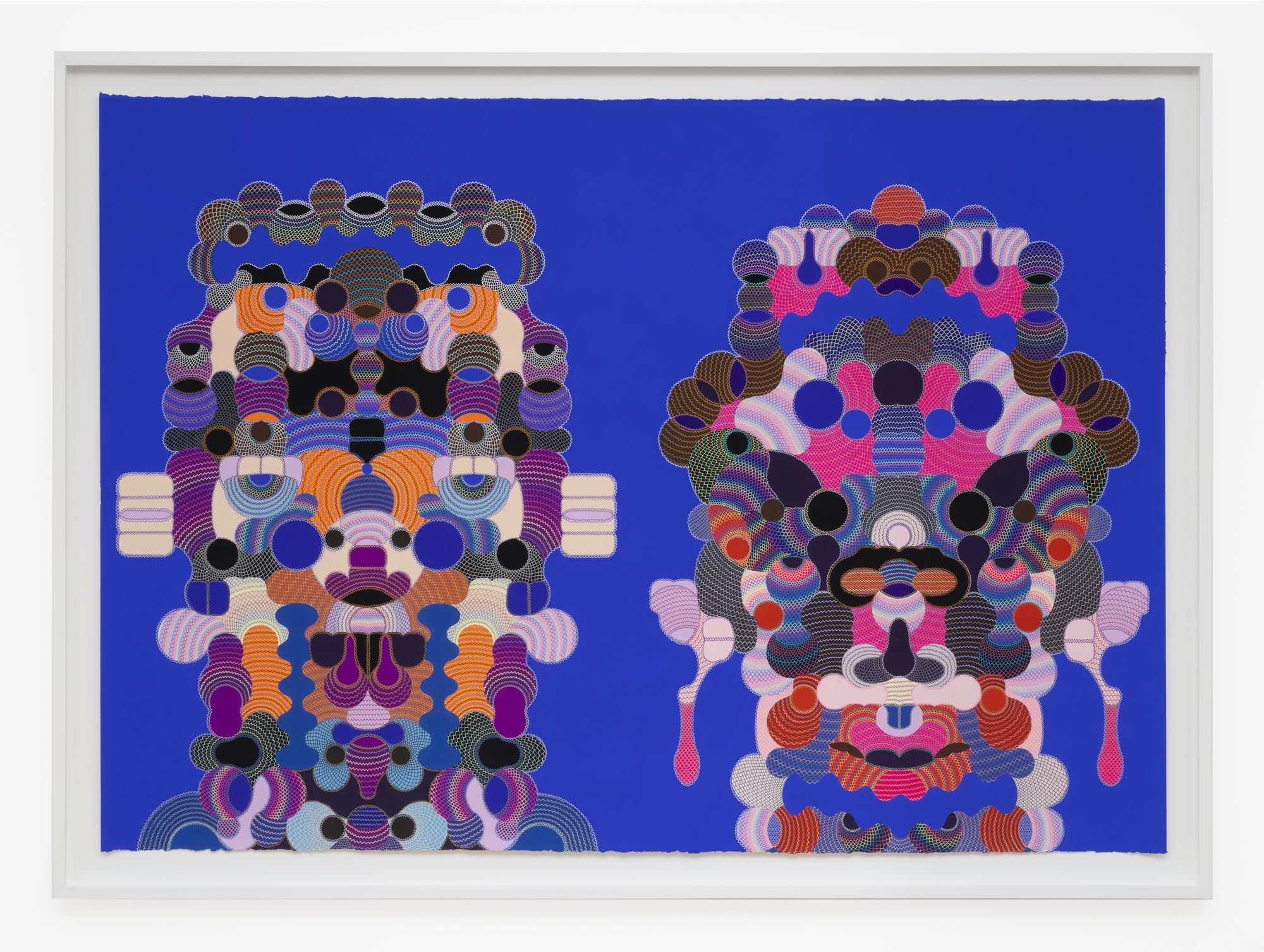 Harmonizing With an Architect 2025, Gouache and ink on paper, 42 1/2h x 60w in; Framed: 47 1/2h x 64 1/2w in