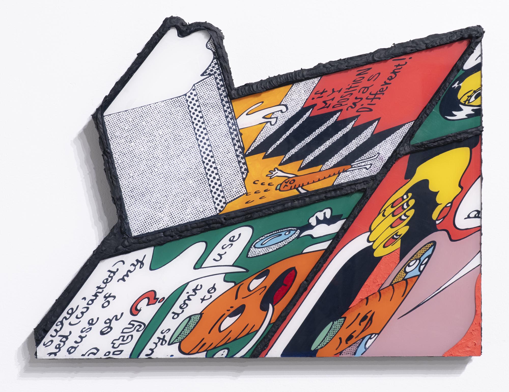 Page 3. 2025, Screen print and acrylic paint on the both side of acrylic sheet, laminated on wood panel, 16 x 22 x 1.75 inches